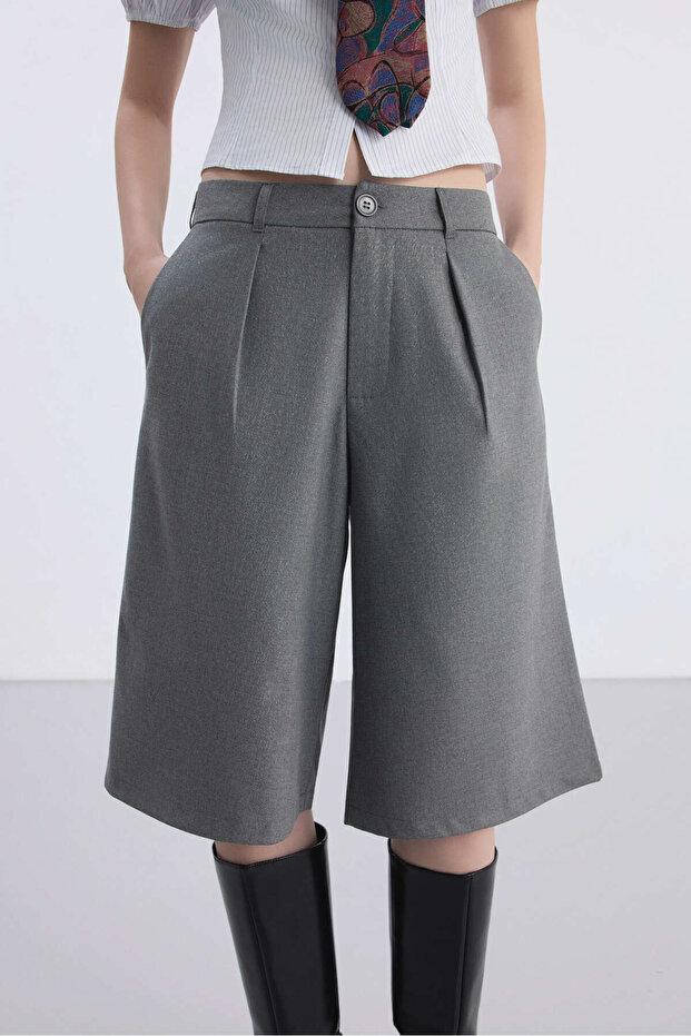 Gri Bermuda Şort - 6