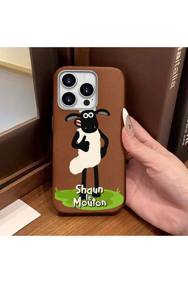 iPhone 15 Pro Max Compatible Brown Leather Textured Silicone Protects Camera Shock-Absorbing Case Cover