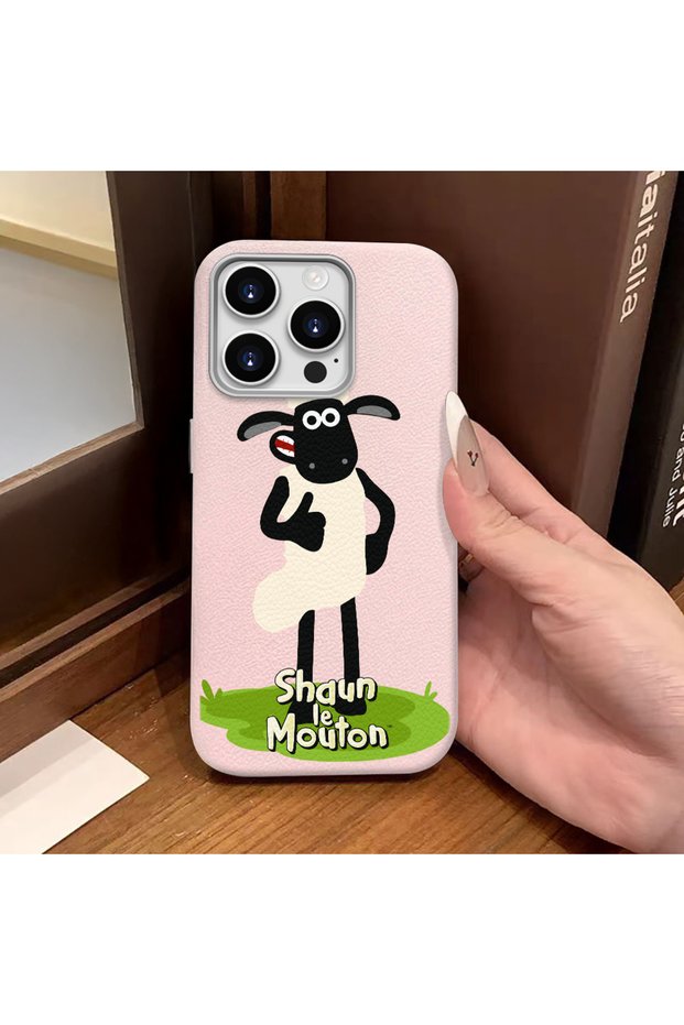 iPhone 15 Pro Compatible Pink Leather Textured Silicone Protects Camera Shock-Absorbing Case Cover