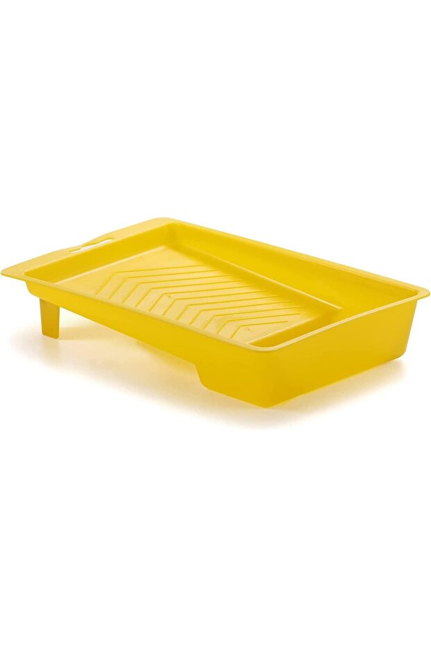 Plastic Paint Tray 9 Inch Yellow for Rollers & Brushes, DIY Painting Tool