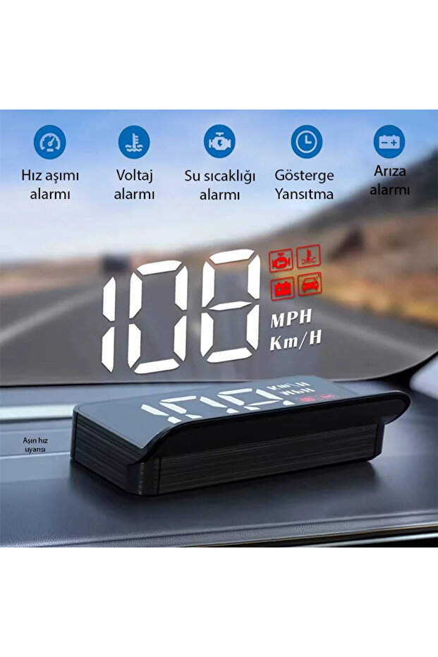 M3 Obd2 Speedometer - Head-Up Display with Smart Alarm, 200 Km/H Speed Display & Stylish Design