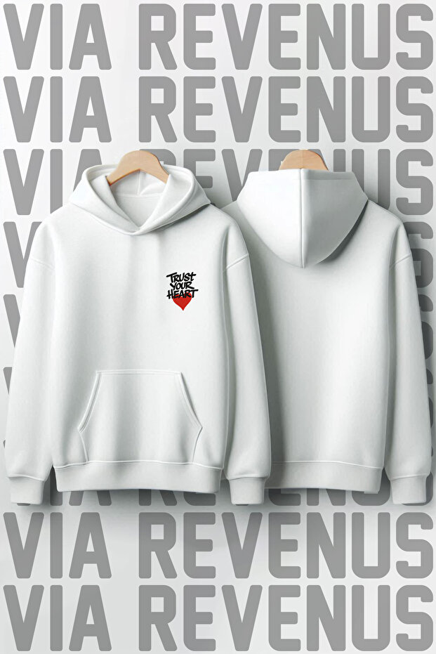 Trust Your Heart Printed Unisex Oversized Hooded Sweatshirt Design Graphic Hoodie