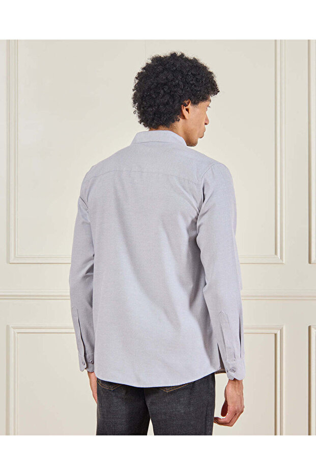 Men Grey Solid Shirt - 3
