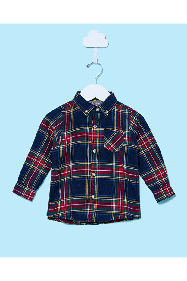 Infant Boys Black Casual Shirt With Pocket