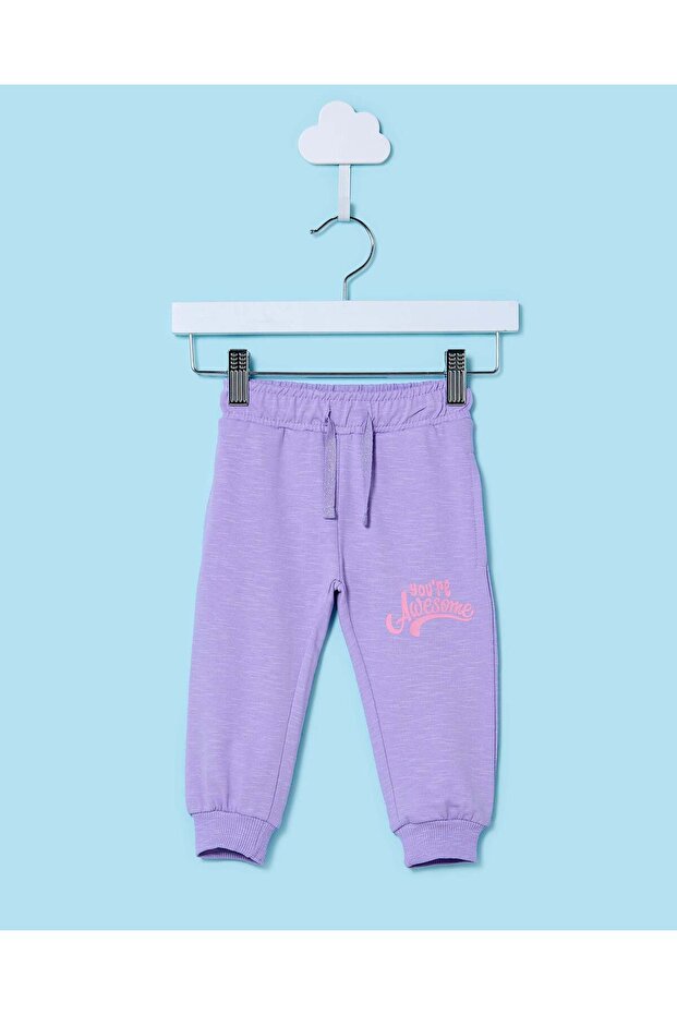 Infant Girls Lilac Printed Track Pants