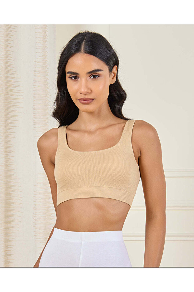 Women Cream Padded Wired T-Shirt Bra