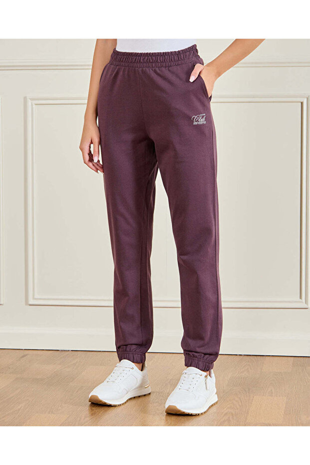Burgundy Elasticated Hem Jog Pant