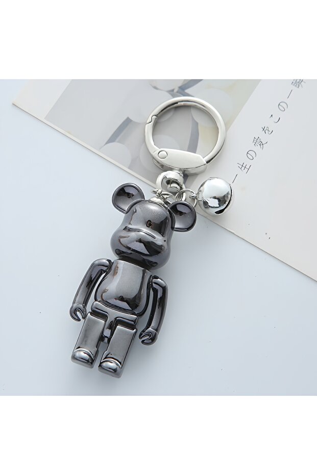 Black Cartoon Smooth Violent Bear Key Chain Ring Car Bag Key Pendant Creative Bear Doll Key Chain Pe