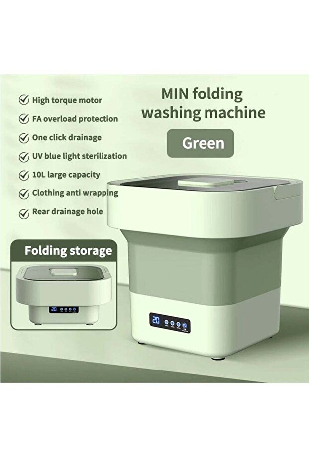 10L Foldable Portable Washer, Deep Cleaning for Small Items Suitable for Apartments