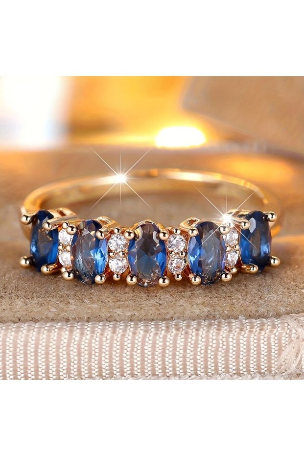 ZB6249-1 7 Exquisite Sparkling Zircon Geometric Women's Ring, Suitable for Brides' Engagement Partie