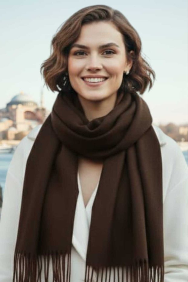 Women's Soft Textured Four Seasons Wearable Vegan Pashmina Shawl Scarf