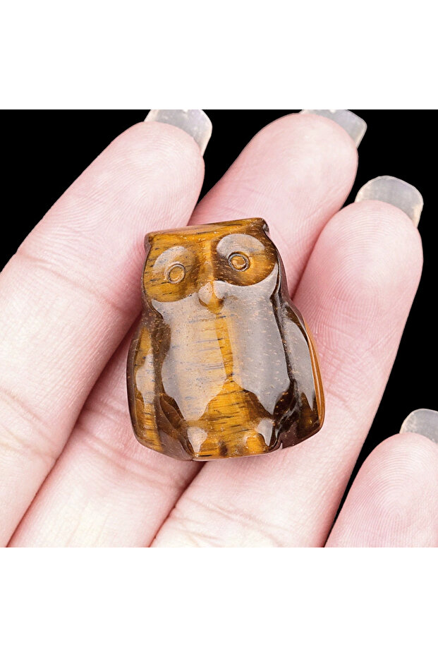 Tiger Eye Stone 1in Amethyst Tiger Eye Stone Opal Rose Quartz Owl Mini Ornament Crystal Agate Carvin