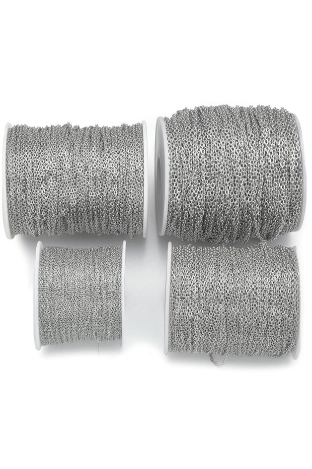 2.0mm x100meters original color 100M 304 Stainless Steel Chain 1.2mm/1.5mm/2mm/2.5mm Flat Cable Link