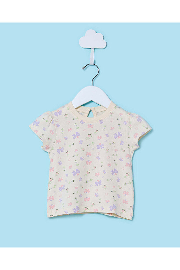 Infant Boys Cream Printed T-Shirt