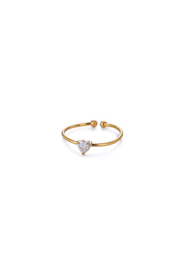 4 12 Birthstone Zirconia Heart Rings for Women Stainless Steel Gold Color Heart Rings Aesthetic Wed.