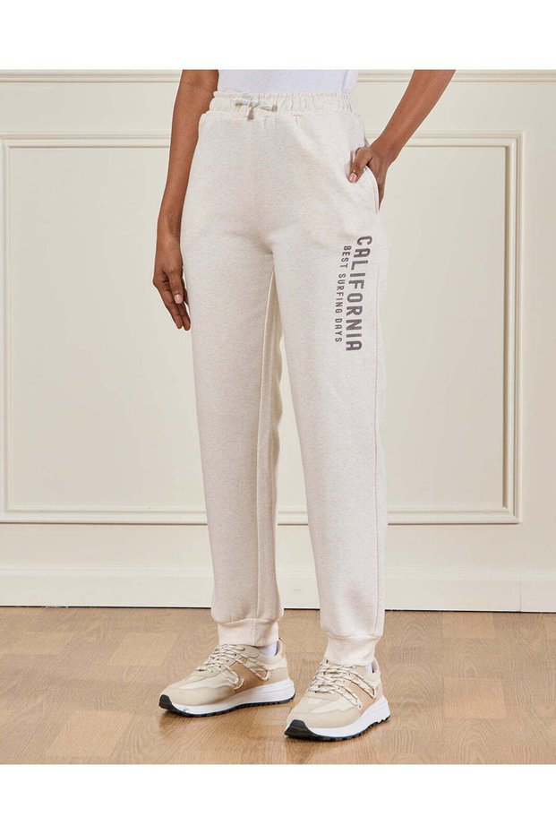 Senior Girls Beige Printed Track Pants