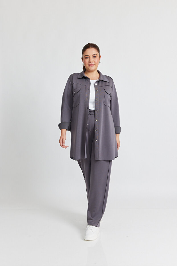 BELİ LASTİKLİ ÖRME PANTOLON - 1