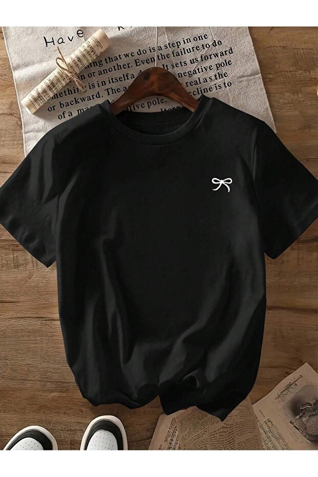 Women's Printed Bow Crew Neck T-Shirt