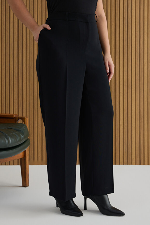 Siyah Dokuma Pantolon - 4