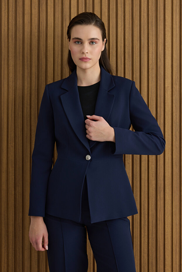 Lacivert Dokuma Ceket - 3