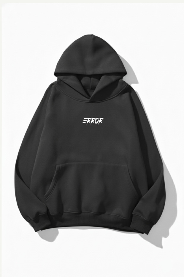 سويت شيرت هوديي ذو ملمس ناعم للجنسين من تصميم Error مطبوع Design قصة فضفاضة 3 Thread