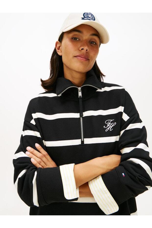 TH SCRIPT 1/2 ZIP TERRY DRESS - 2