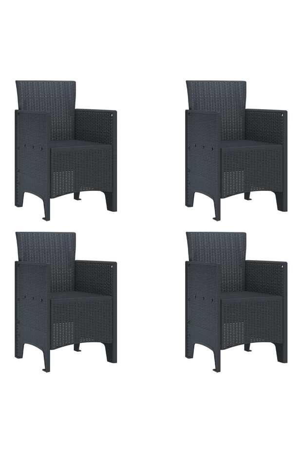 Garden Chair 4 pcs Anthracite 53 x 49 x 85 cm Polypropylene