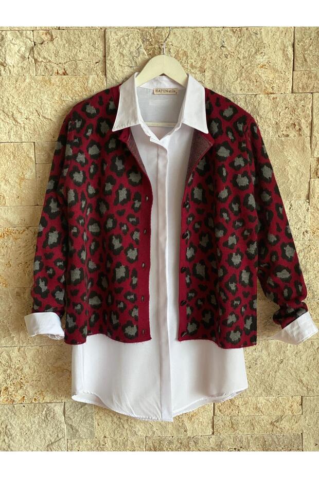Hatunatila Women's Knitwear Leopard Cardigan - 25176