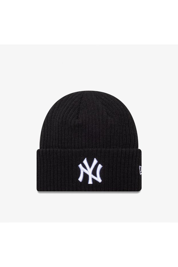 New York Yankees Mlb Wide Cuff Unisex Black Beanie