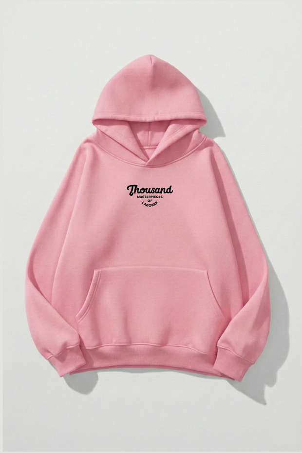 سويت شيرت هوديي ذو ملمس ناعم للجنسين من Thousand مطبوع Design قصة فضفاضة 3 Thread