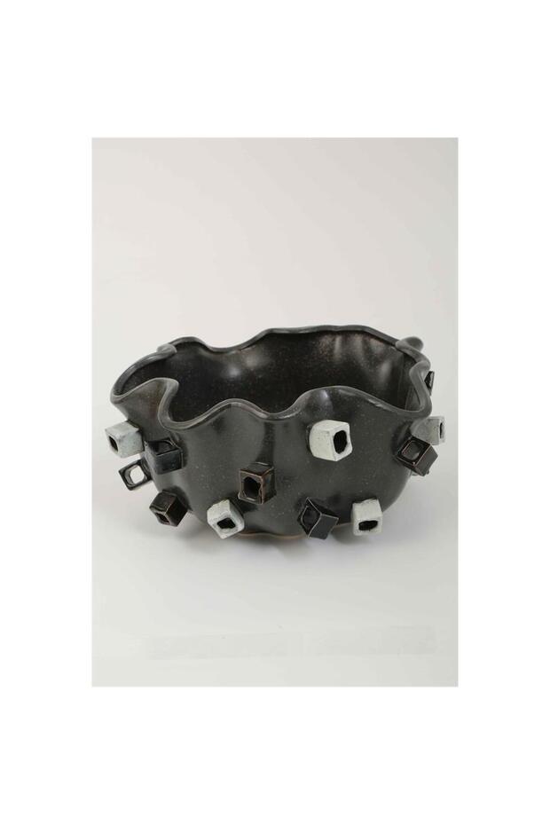Ceramic Black Cube Fruit Bowl 30*30*15 cm Ak.Kd0038