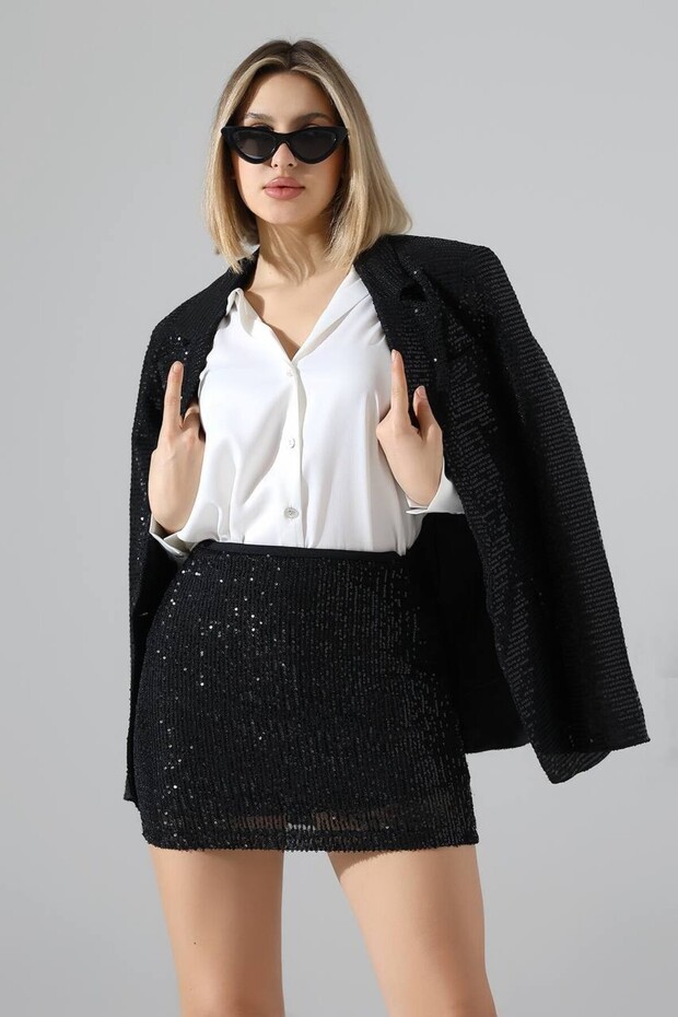 Gümüş Pullu İnce Askılı - 1