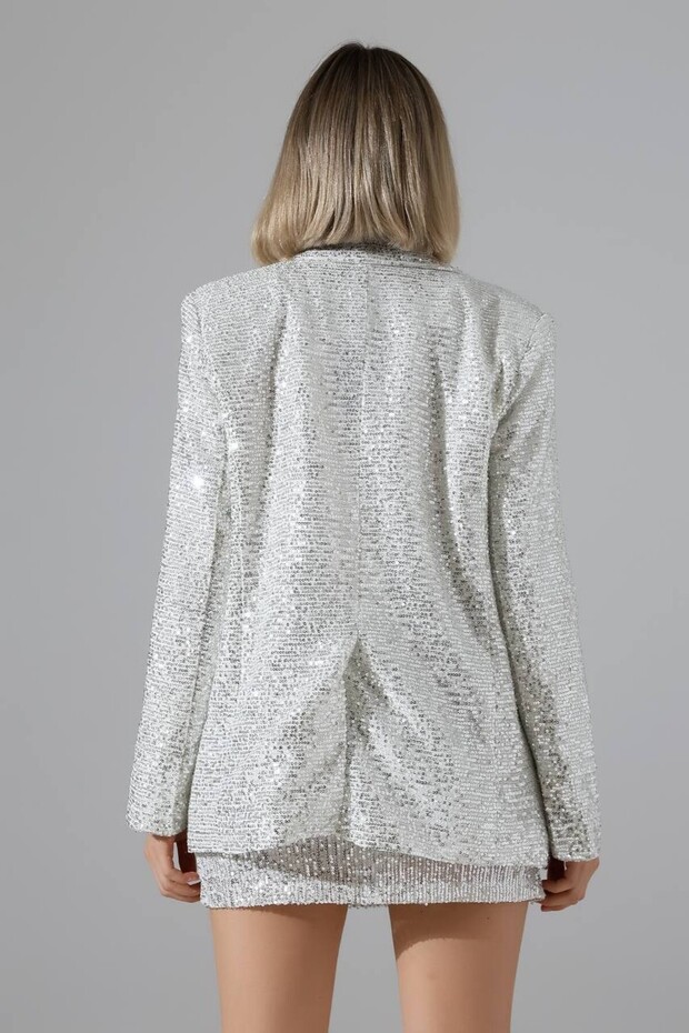 Gümüş Pullu İnce Askılı - 3