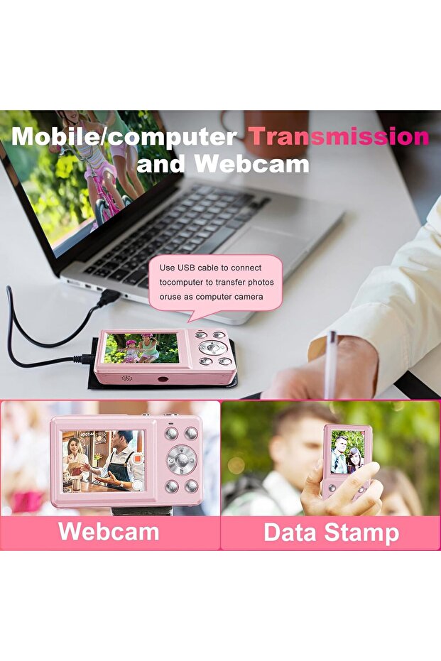 كاميرا رقمية، كاميرا بشاشة مزدوجة، كاميرا سيلفي محمولة، كاميرات تصوير فيديو للمبتدئين - 7