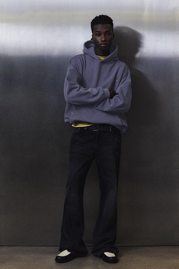 Kapüşonlu STWD yırtık sweatshirt - 1