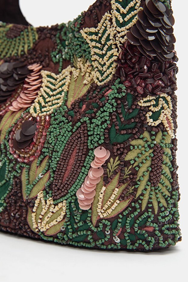 Boncuklu omuz çantası - 4