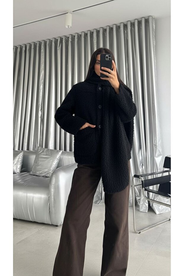 Scarfed Lined Coat Jacket - 2