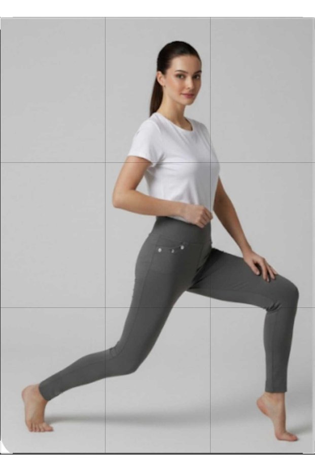 Steel Interlock t Shaping / Sculpting Button Detailed High Waist Pocketless Flexible Wrinkled Leggings