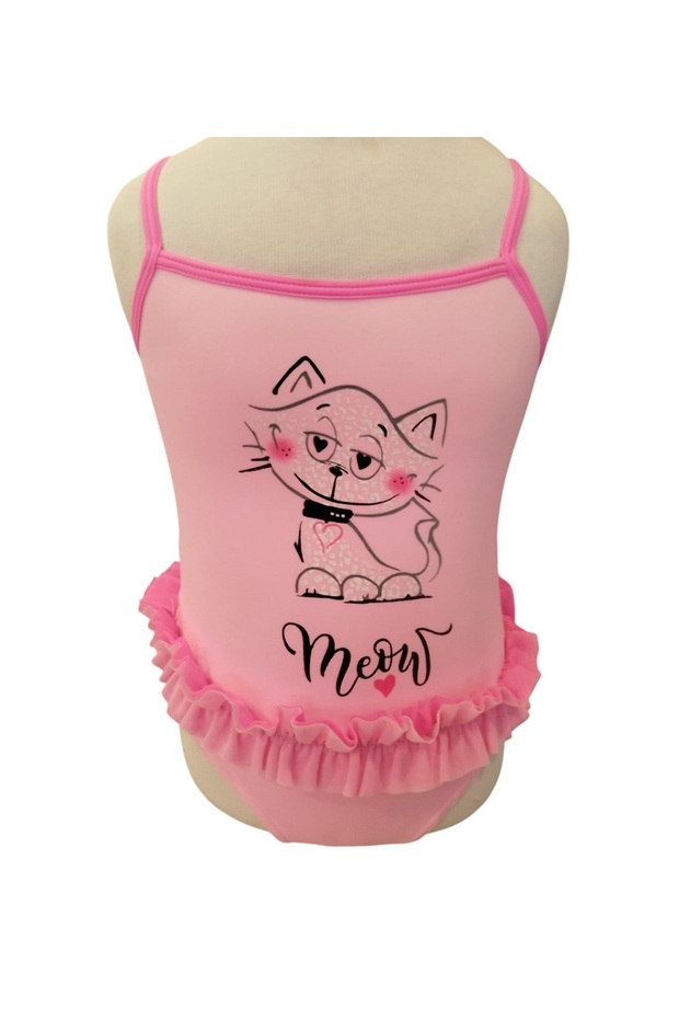 Girl Child Cat Meow Swimsuit