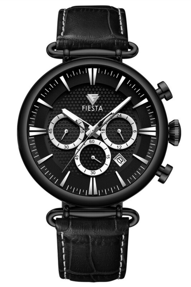F24078M Leather Strap Men's Wristwatch