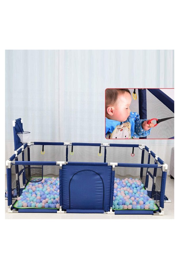 Children's play game fence indoor baby toddler safety fence baby crawling playground BLUE