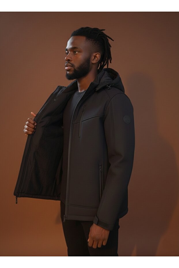 Kapüşonlu Erkek Şişme Mont - 3