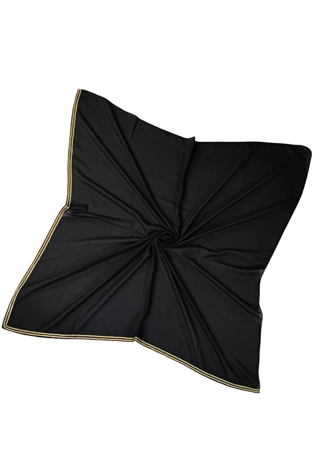 Coconut Yellow Piped Medina Silk Solid Color Scarf 100X100 cm – Elegance and Comfort