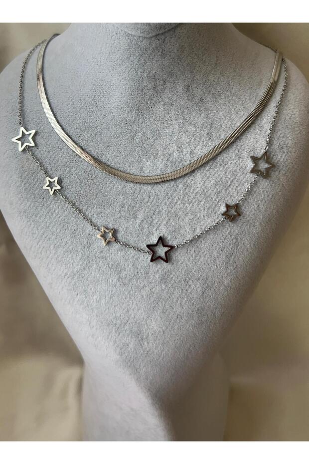 Star Double Minimal Italian Chain Women's Steel Necklace