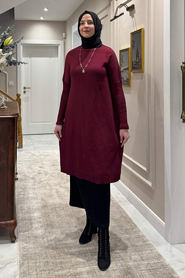 Dora Triko Tunik Bordo - 4
