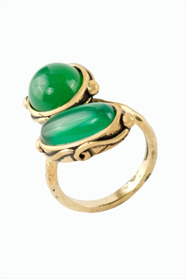 خاتم أصلي من الحجر الطبيعي بيضاوي الشكل - 1