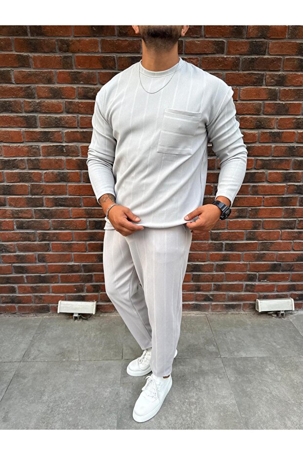 Ottoman 2-Piece Set - Gray Sweatshirt Gray Pants