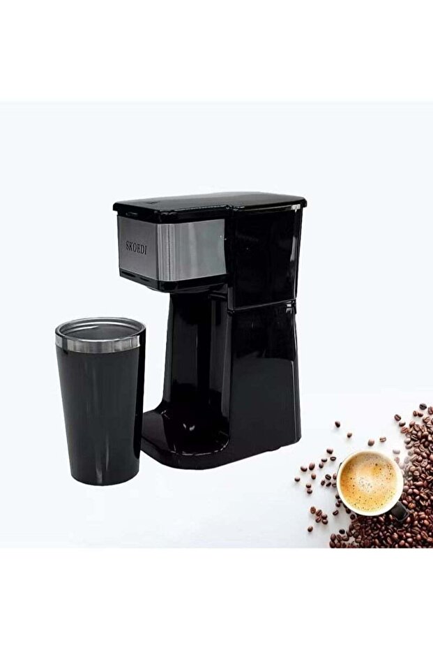 Compact Single-Serve Coffee Maker with Travel Mug