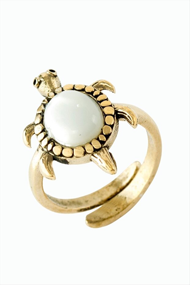 خاتم أصلي من حجر السلحفاة الطبيعي - 1