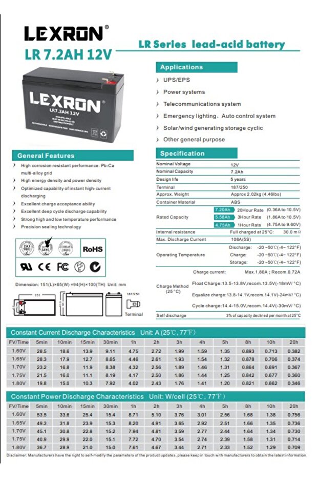 - İnges 12 VOLT 7.2 AMPER AGM AKÜ - 3